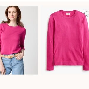 J Crew Teddie Pink Sweater Crewneck Women’s Medium Light weight Jcrew